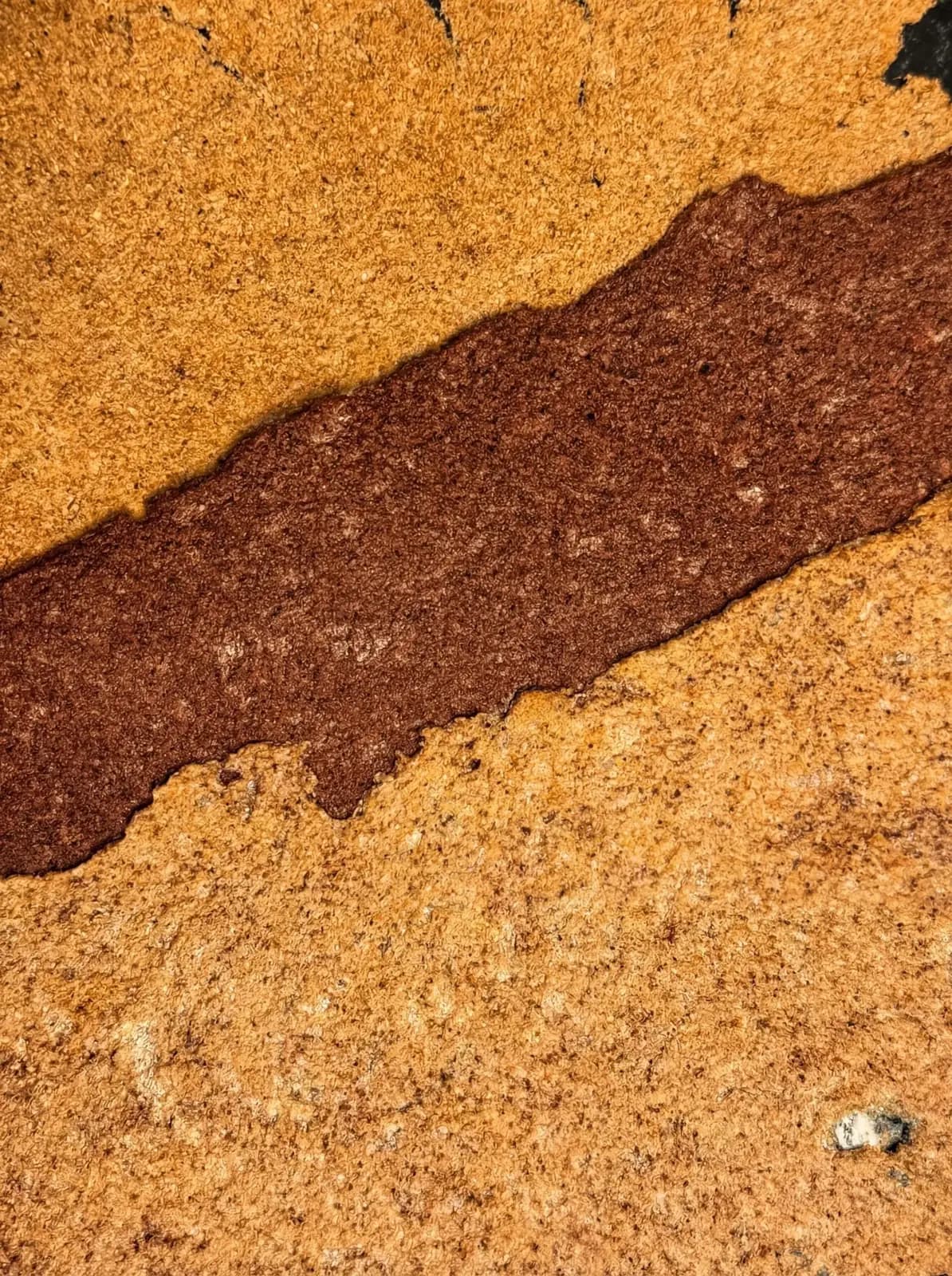 Cacao paste on a cacao husk base.