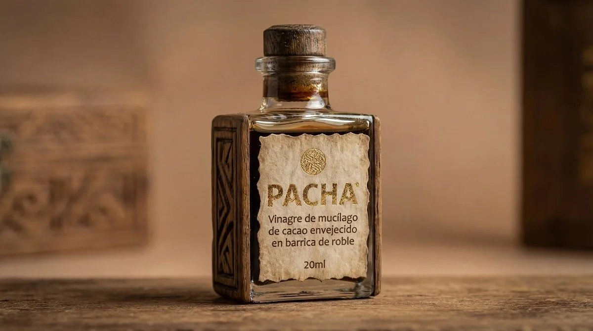 Pacha, aged cacao mucilage vinegar.